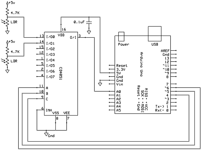 Gammon Forum : Electronics : Microprocessors : 74HC4051 ... reading a relay wiring diagram 